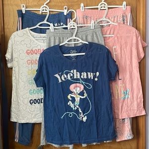 Set of (3) Disney junior size medium pj’s